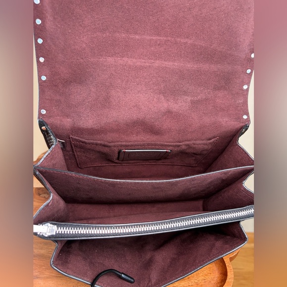 Coach Klare Black Signature Leather Rivets Crossbody Shoulder Purse 90400 EUC - Picture 8 of 17